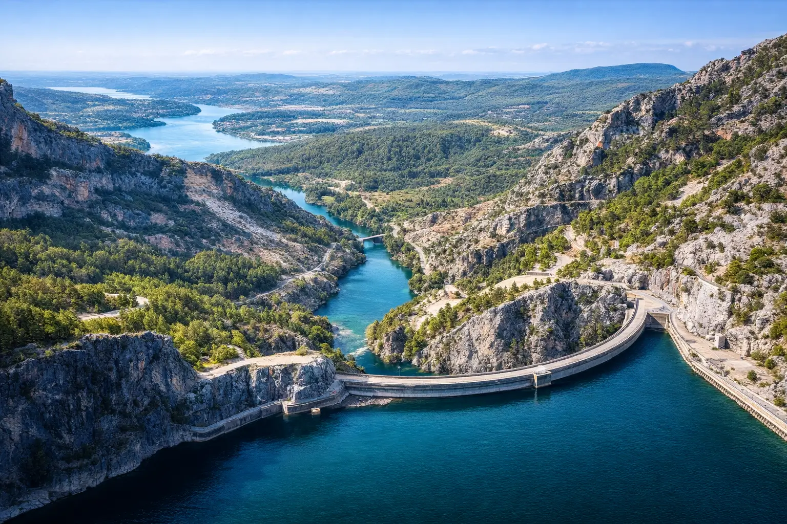 The Manavgat River flowing from the Taurus Mountains toward the Mediterranean Sea near Side, Turkey